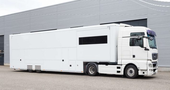Mobile roadshow truck and racecar Pop Out trailers for sale
