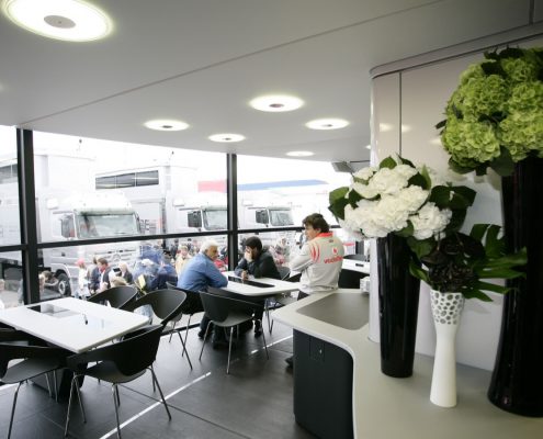 Interior design exhibition trailers and McLaren Hospitality